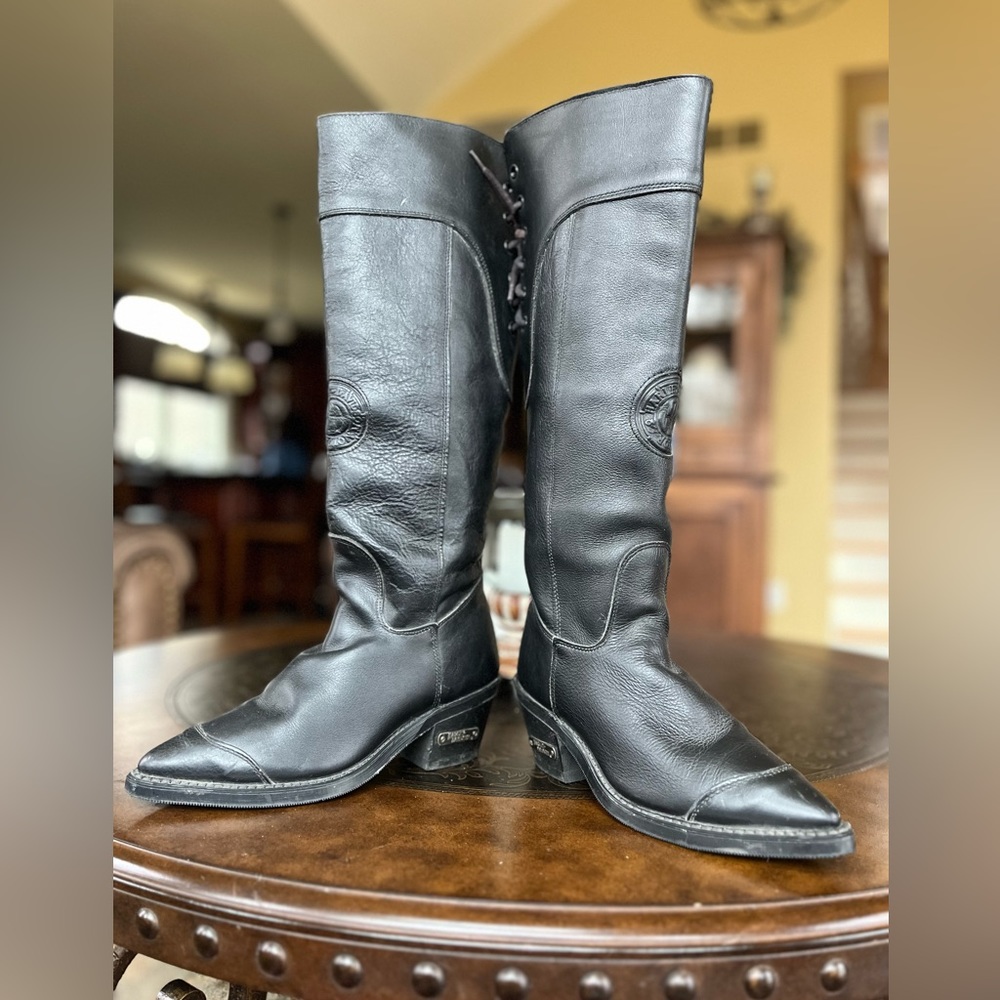 Harley Davidson Genuine Leather Tall Cowboy/ Biker Boots